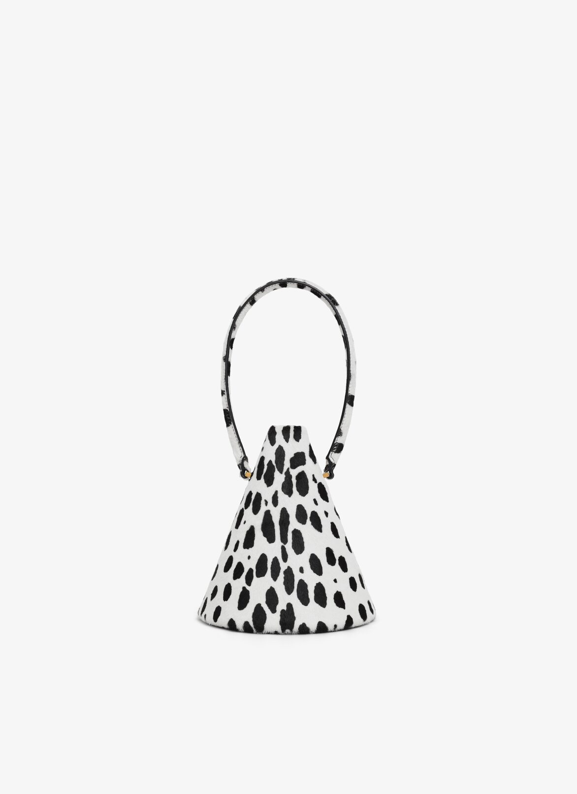 CONE ポニードット ヘアーカーフ製 ミノディエール ALAÏA ホワイト/ブラック CONE ポニードット ヘアーカーフ製 ミノディエール